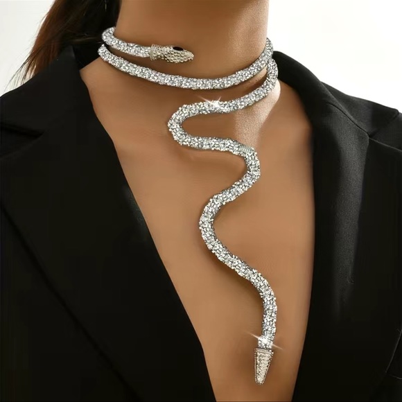 TERRA GEMMS Jewelry - Stardust Serpent: Convertible Snake Necklace/Bracelet